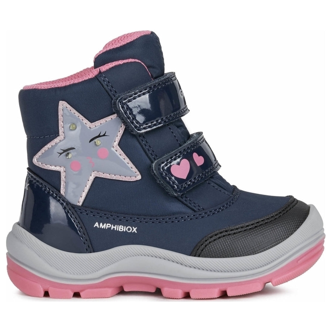 Geox girls Navy Fuchsia flanfil abx booties | Vilbury London