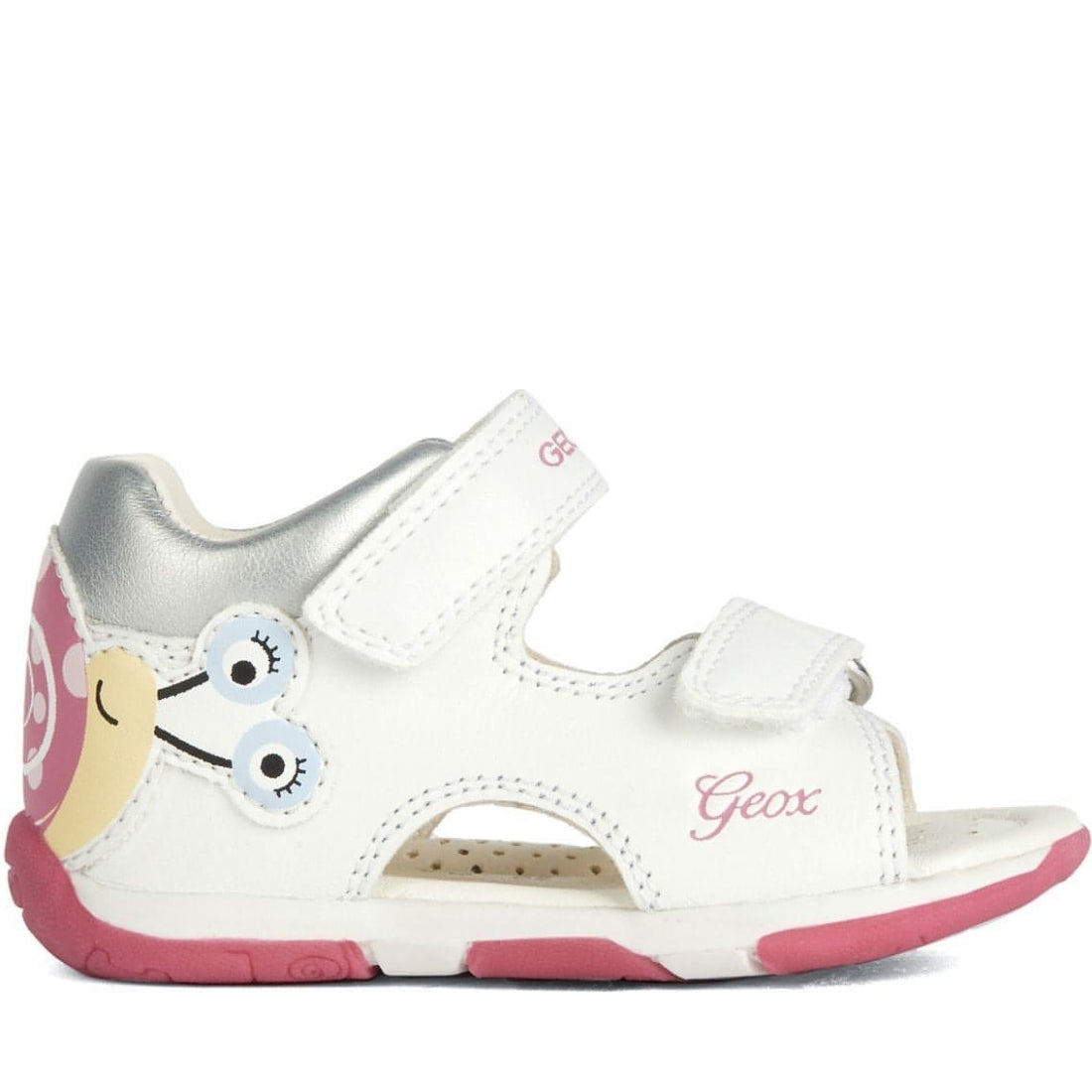 Geox girls white, fuchsia sandals tapuz | Vilbury London