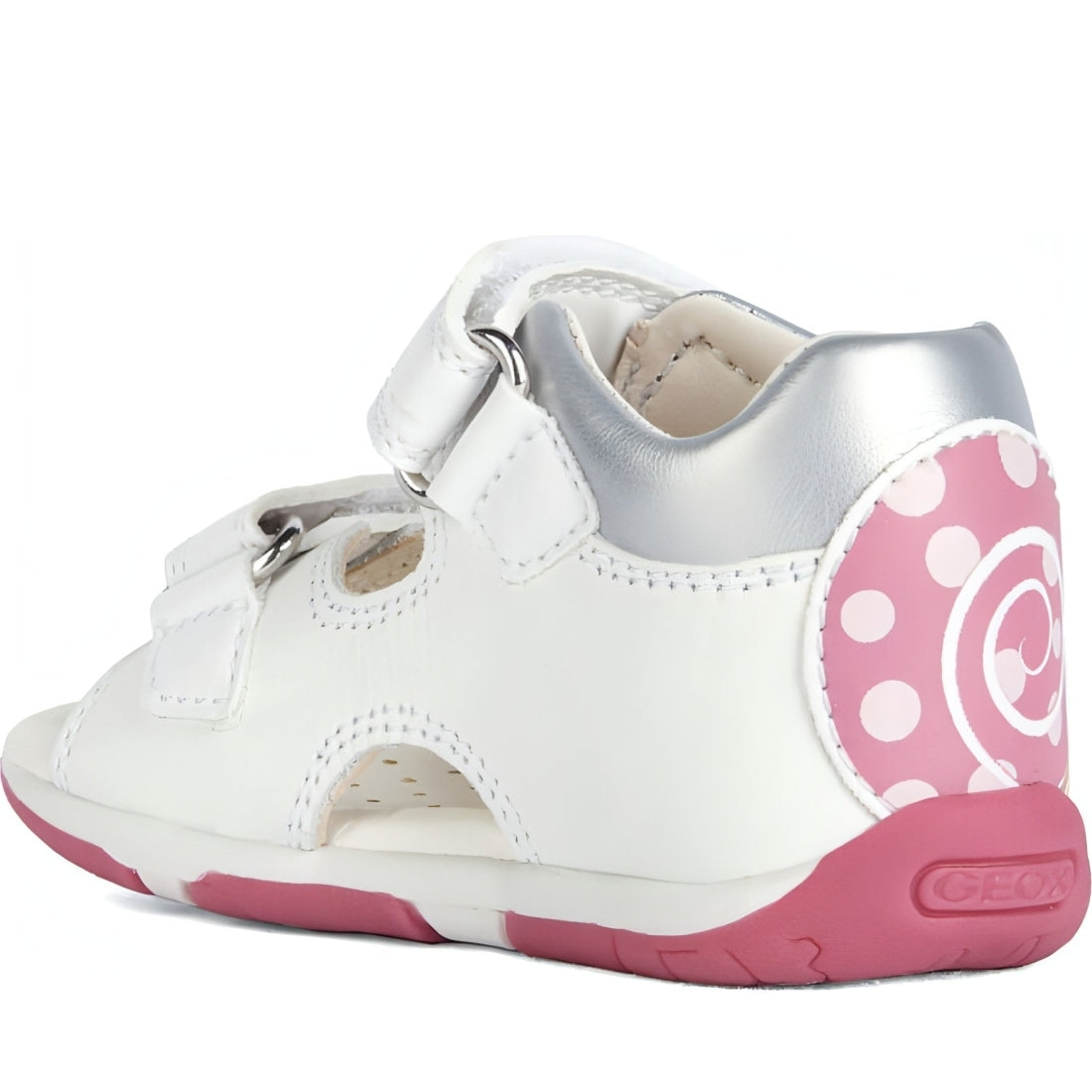 Geox girls white, fuchsia sandals tapuz | Vilbury London