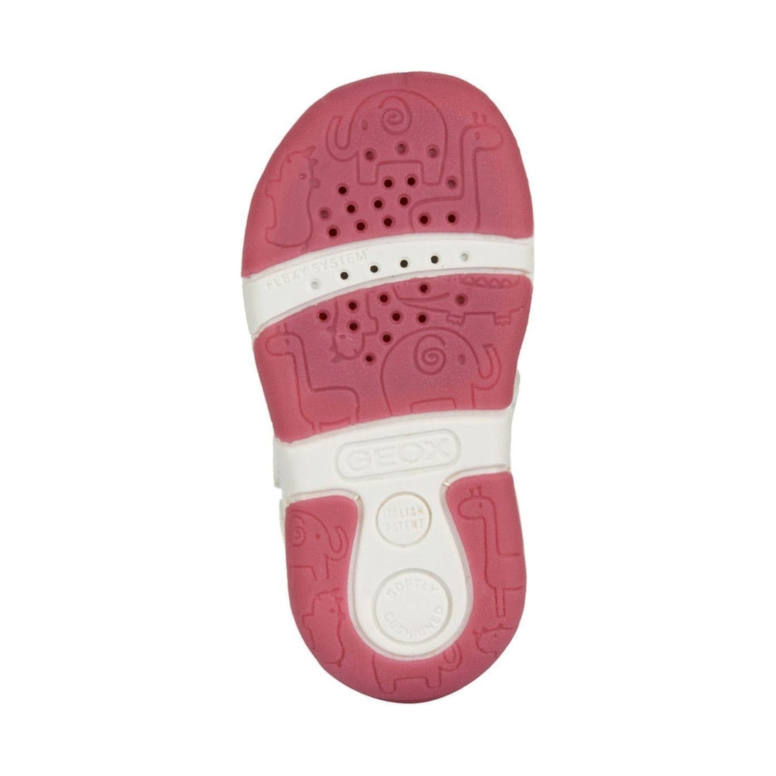 Geox girls white, fuchsia sandals tapuz | Vilbury London