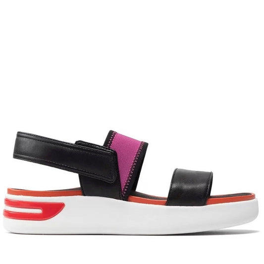 Geox Womens black orange casual open sandals | Vilbury London