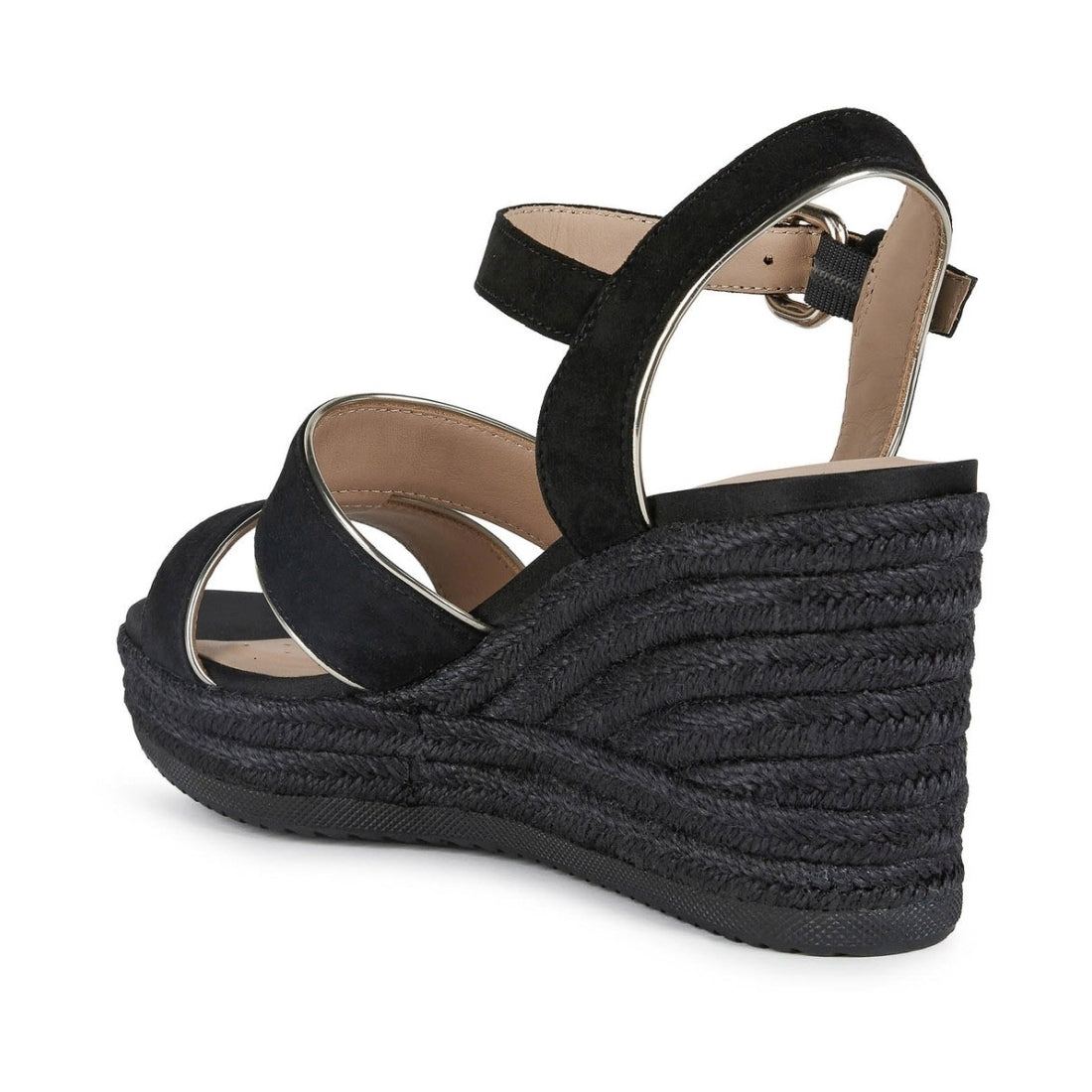 Geox Womens Black Gold ponza sandals | Vilbury London