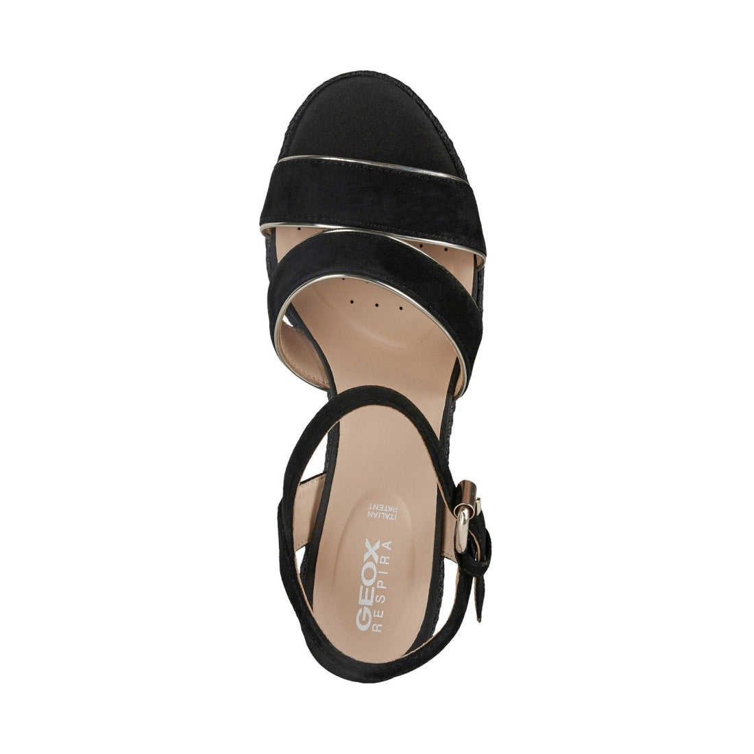 Geox Womens Black Gold ponza sandals | Vilbury London