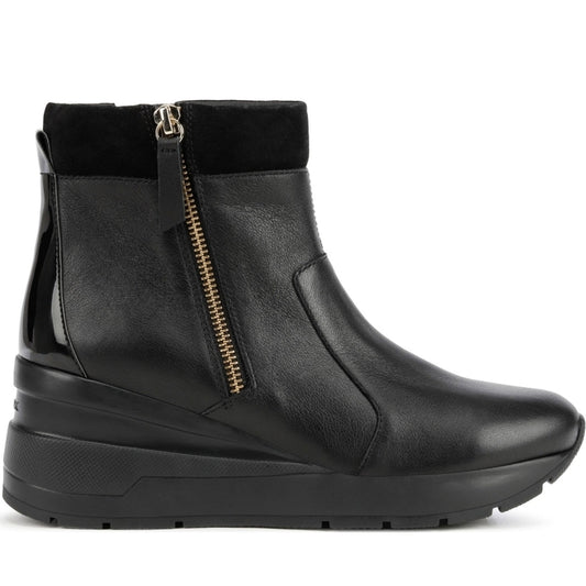 Geox womens Black zosma booties | Vilbury London