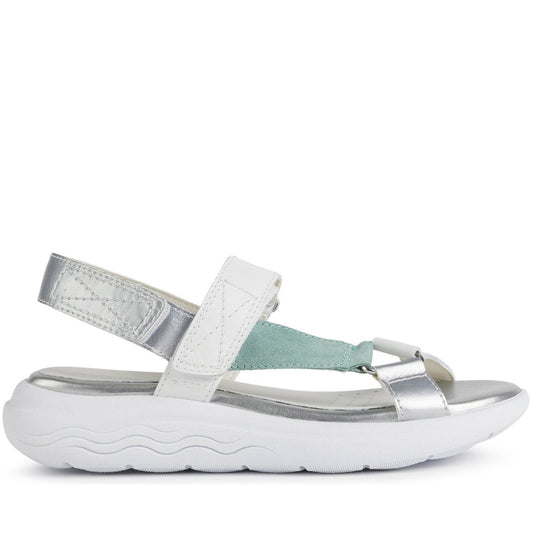 Geox Womens White Mint spherica ec5w sandals | Vilbury London