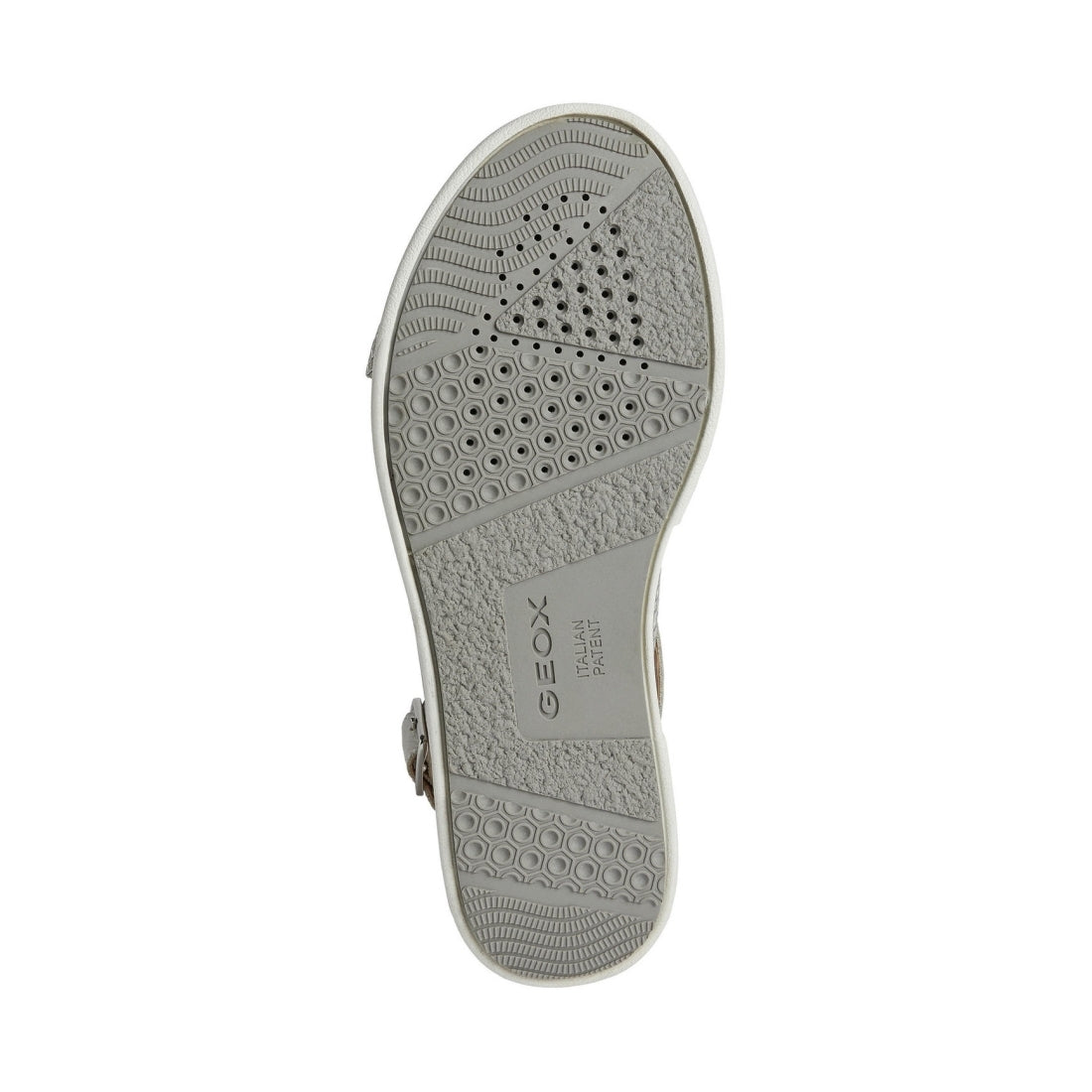 Geox Womens Off White Silver laudara sandals | Vilbury London