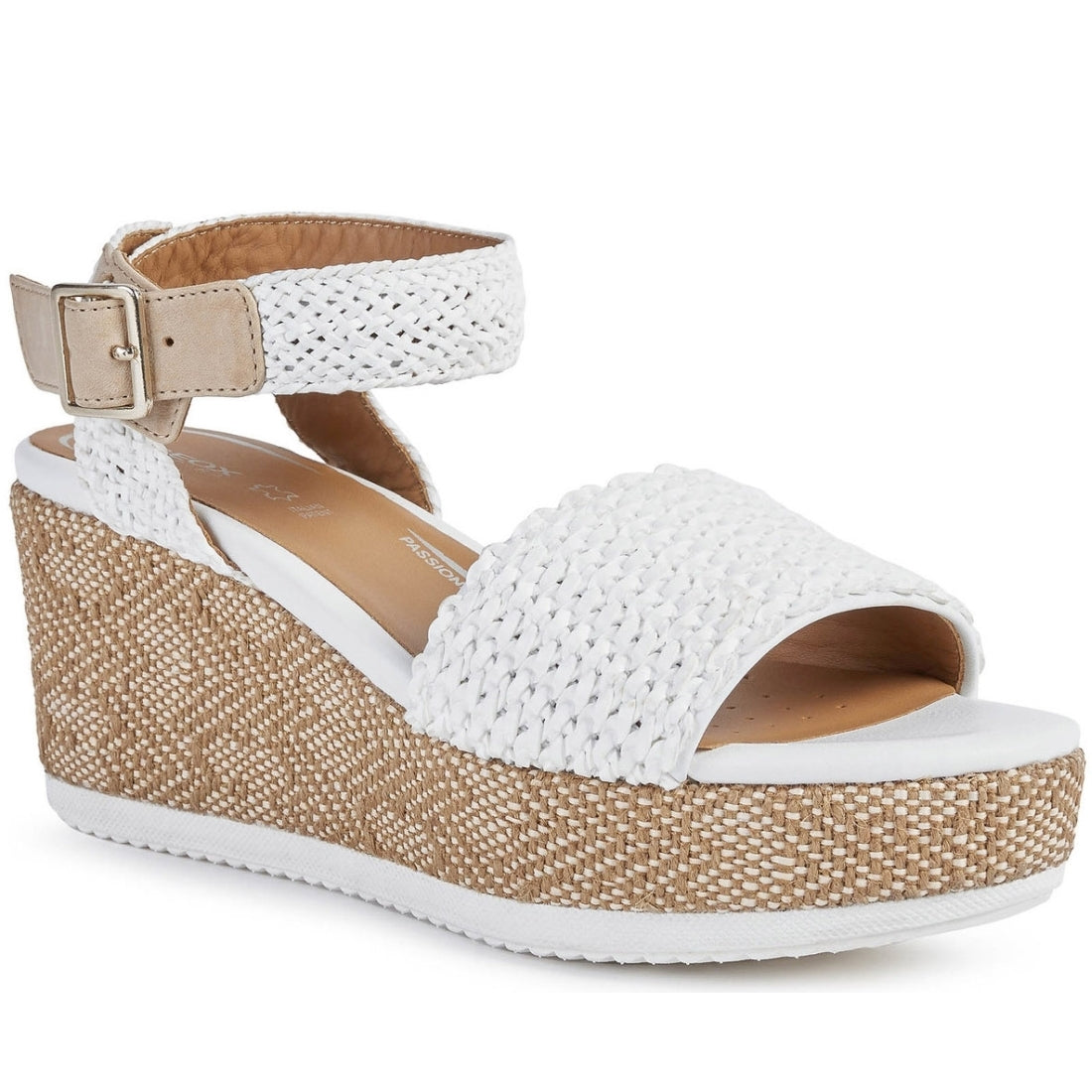 Geox Womens White Biscuit lipari sandals | Vilbury London