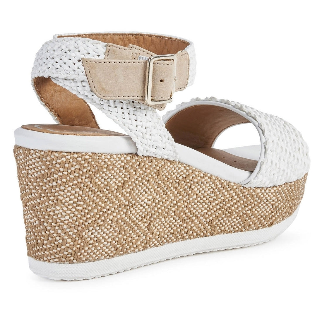 Geox Womens White Biscuit lipari sandals | Vilbury London