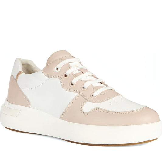 Geox womens white, nude dalyla sport shoes | Vilbury London