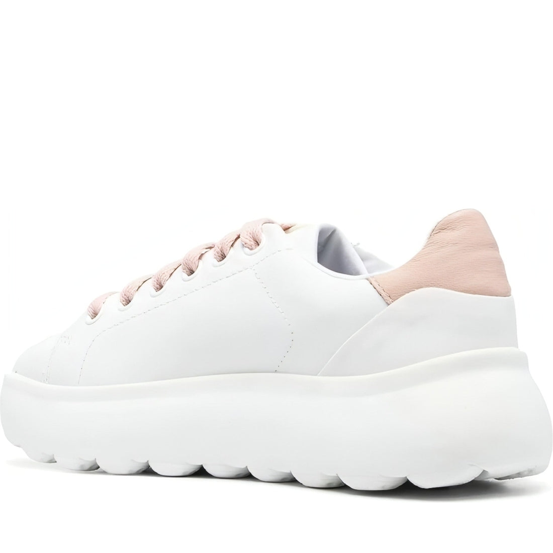 Geox womens white, nude spherica sport shoes | Vilbury London