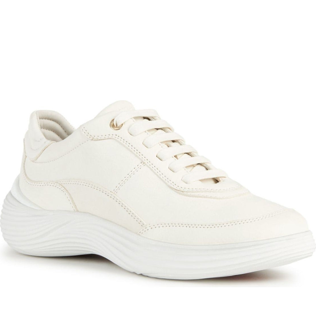 Geox womens white fluctis sport shoes | Vilbury London