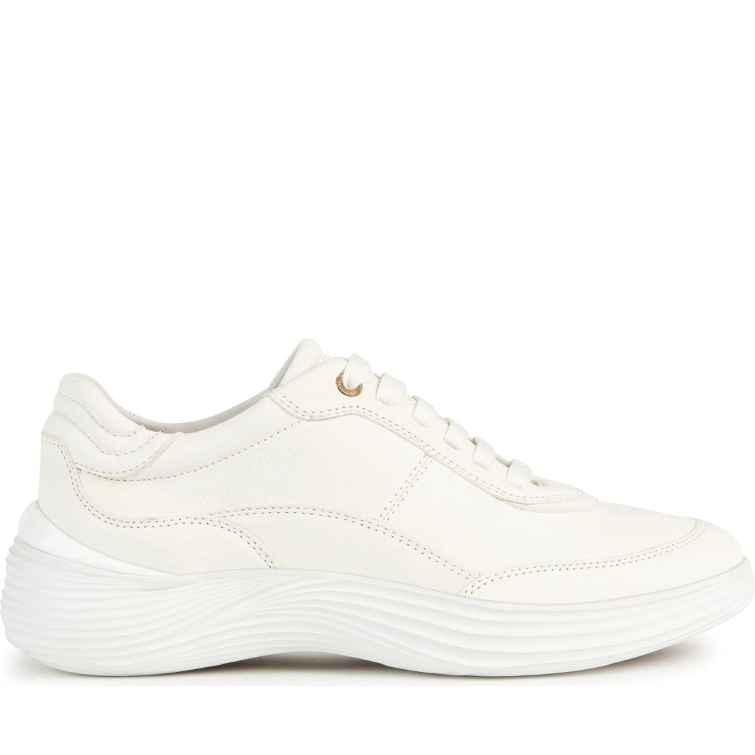 Geox womens white fluctis sport shoes | Vilbury London