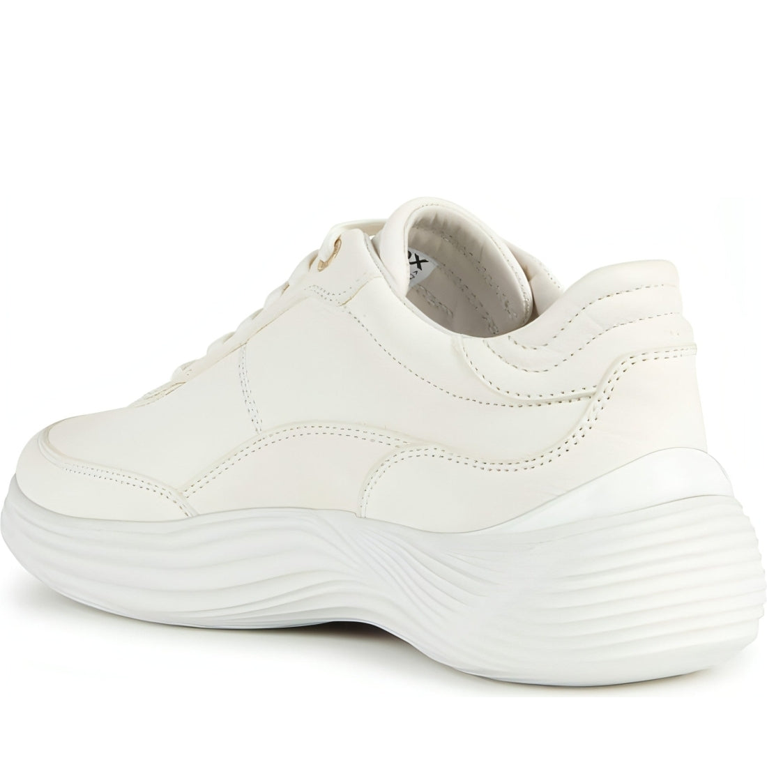 Geox womens white fluctis sport shoes | Vilbury London