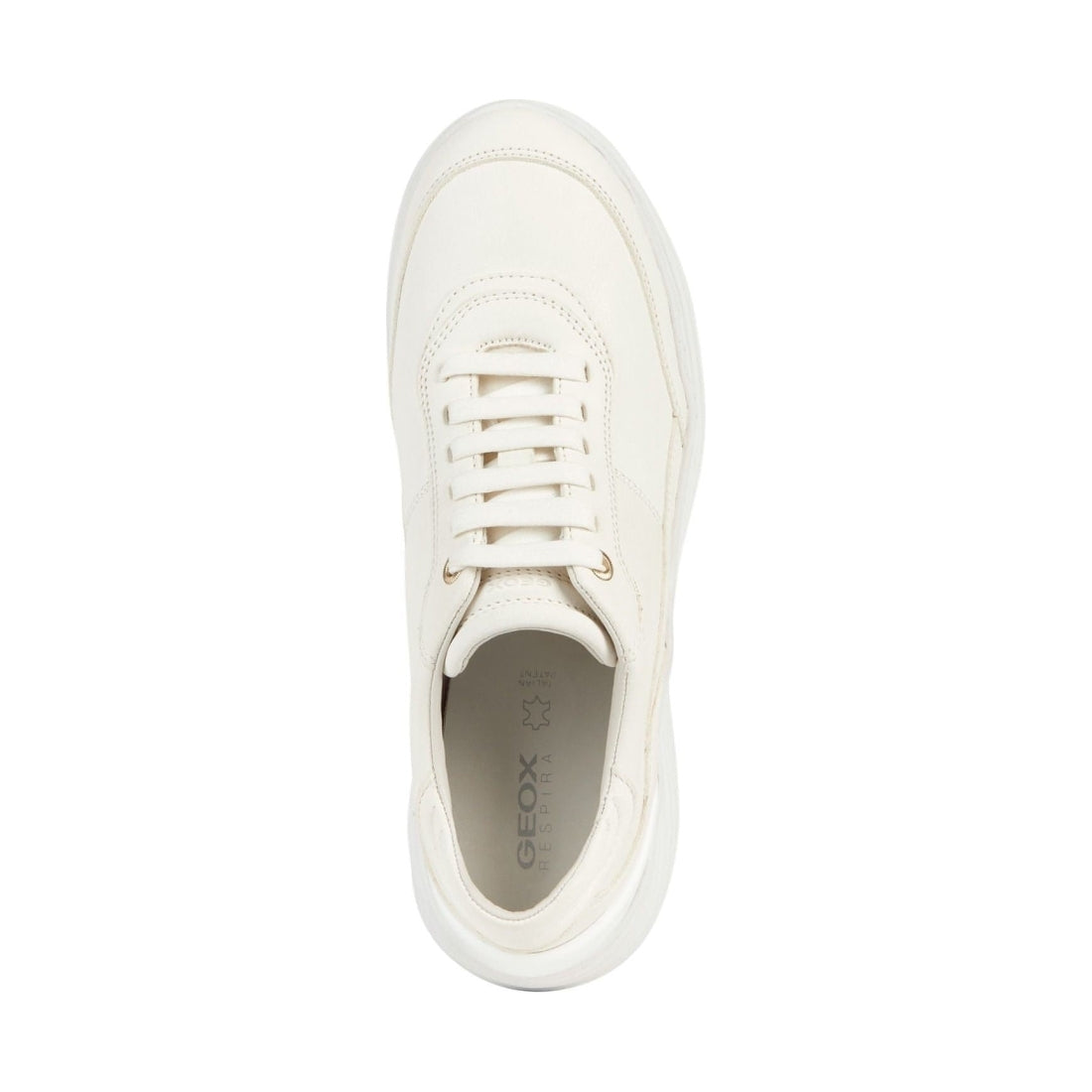 Geox womens white fluctis sport shoes | Vilbury London