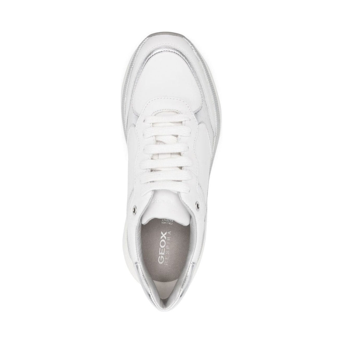 Geox womens white, silver diamanta sport shoes | Vilbury London