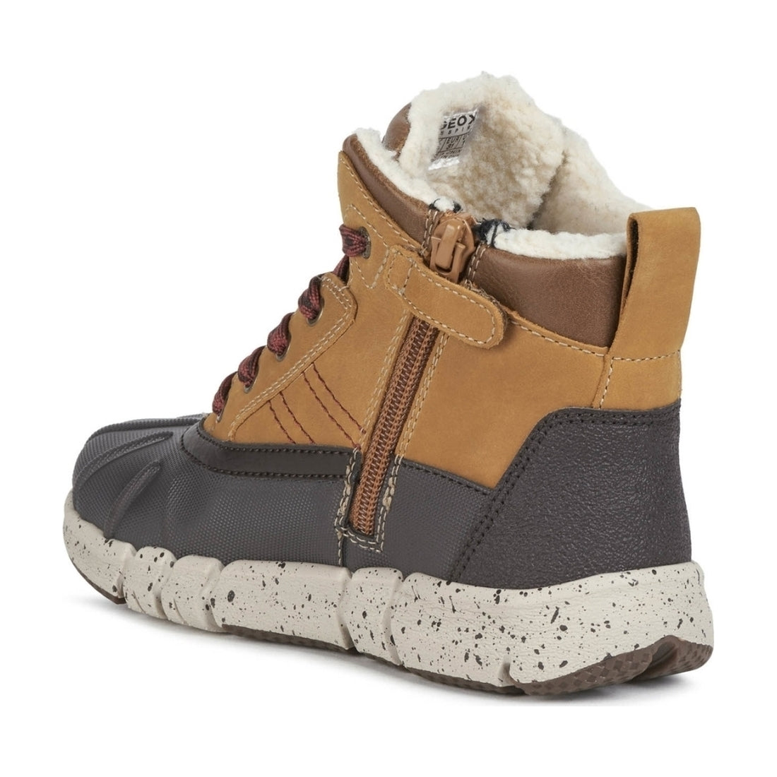 Geox boys Lt Brown Dk Red flexyper abx booties | Vilbury London