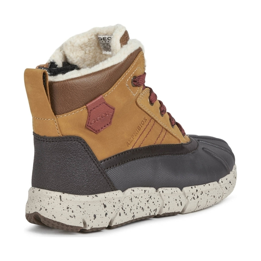 Geox boys Lt Brown Dk Red flexyper abx booties | Vilbury London