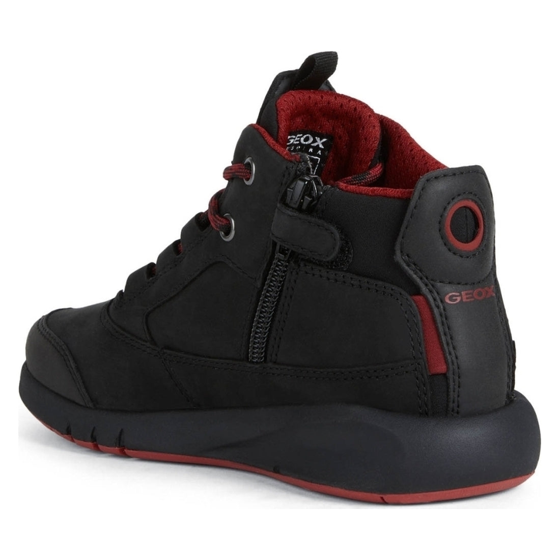 Geox boys Black Dk Red aeranter abx booties | Vilbury London