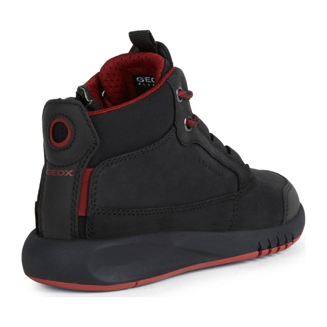 Geox boys Black Dk Red aeranter abx booties | Vilbury London