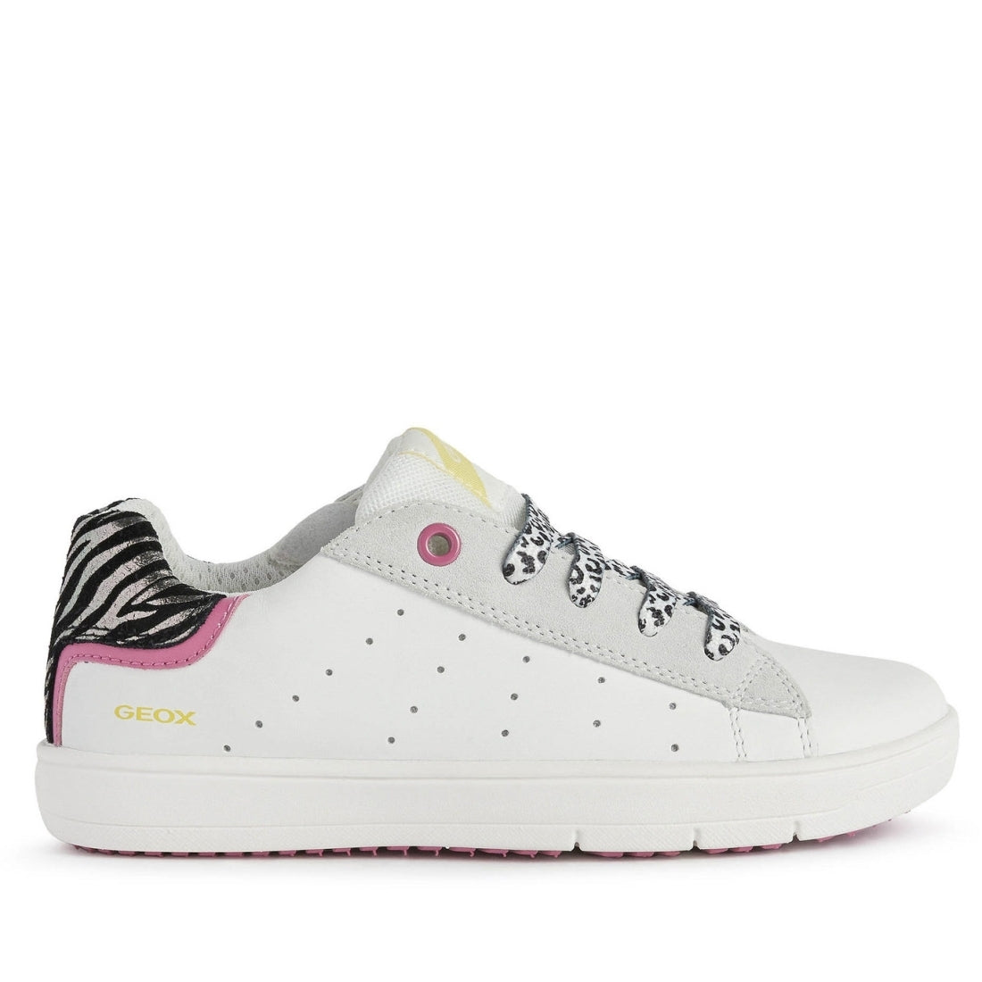 Geox Girls White Pink silenex shoes | Vilbury London