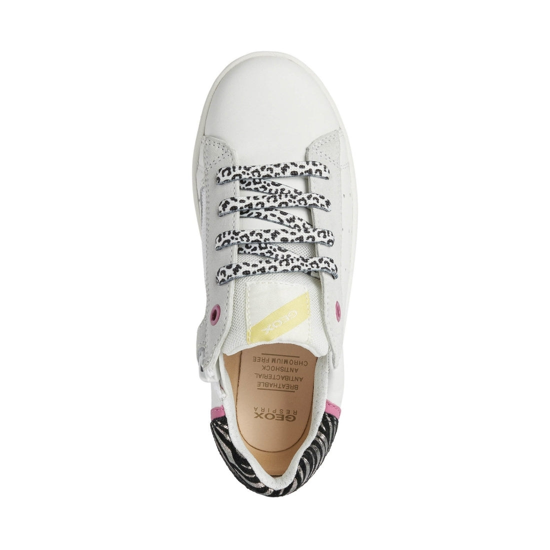 Geox Girls White Pink silenex shoes | Vilbury London