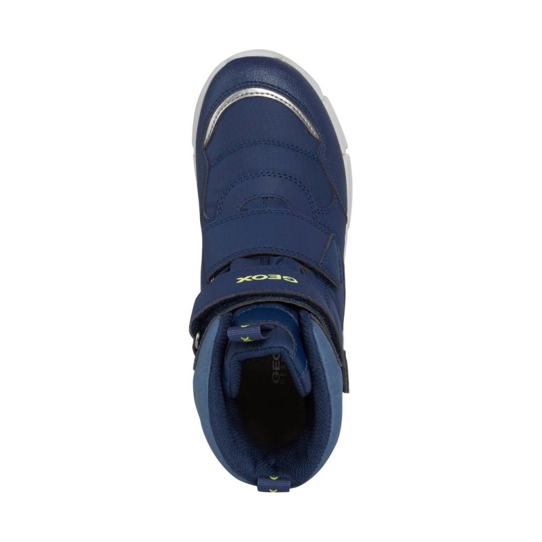 Geox boys Navy Fluo Yellow flexyper abx booties | Vilbury London