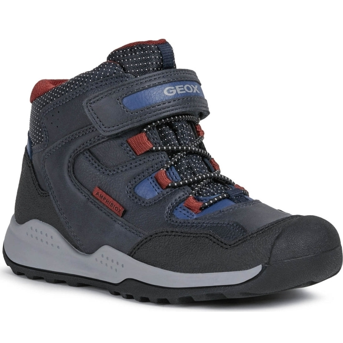 Geox boys Navy Dk Red teram abx booties | Vilbury London