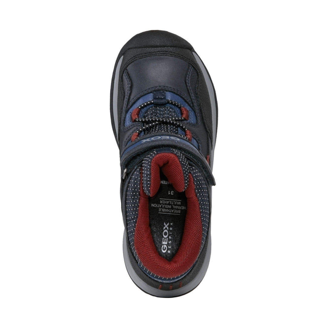 Geox boys Navy Dk Red teram abx booties | Vilbury London