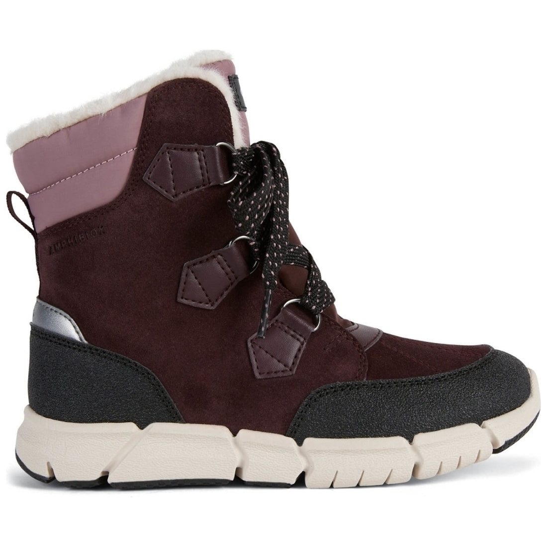 Geox girls Dk Burgundy flexyper ab booties | Vilbury London