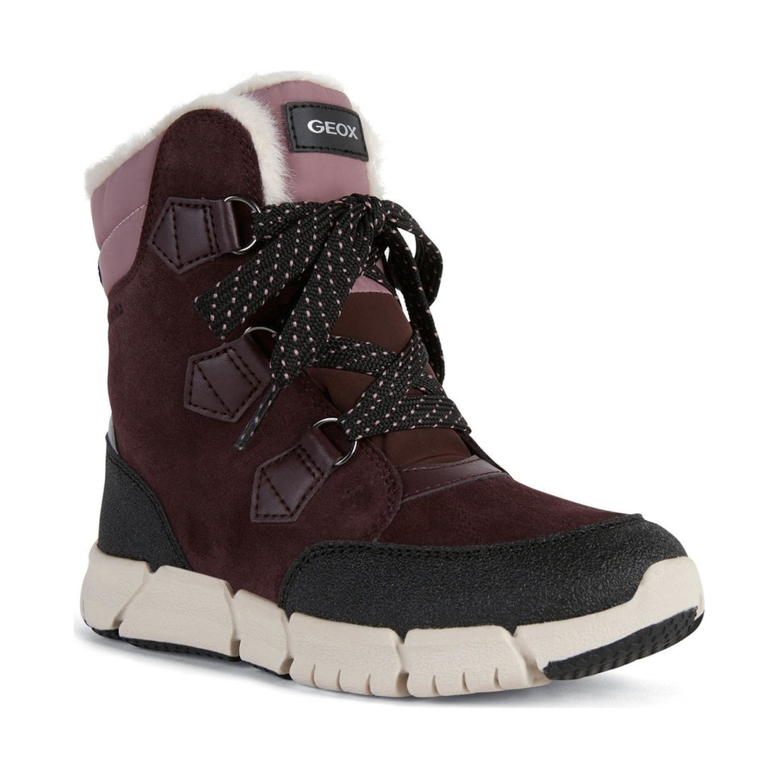 Geox girls Dk Burgundy flexyper ab booties | Vilbury London