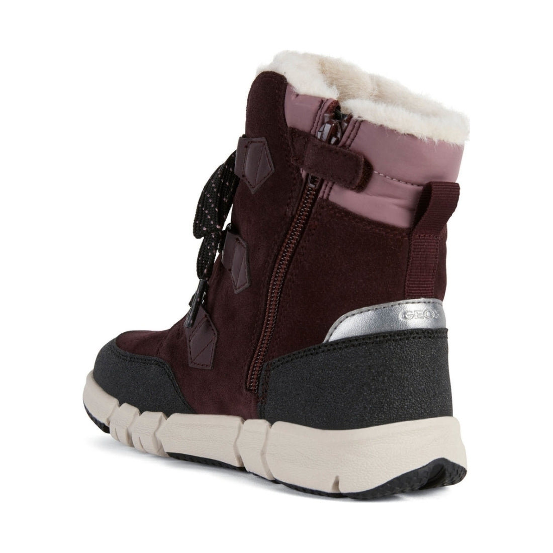 Geox girls Dk Burgundy flexyper ab booties | Vilbury London