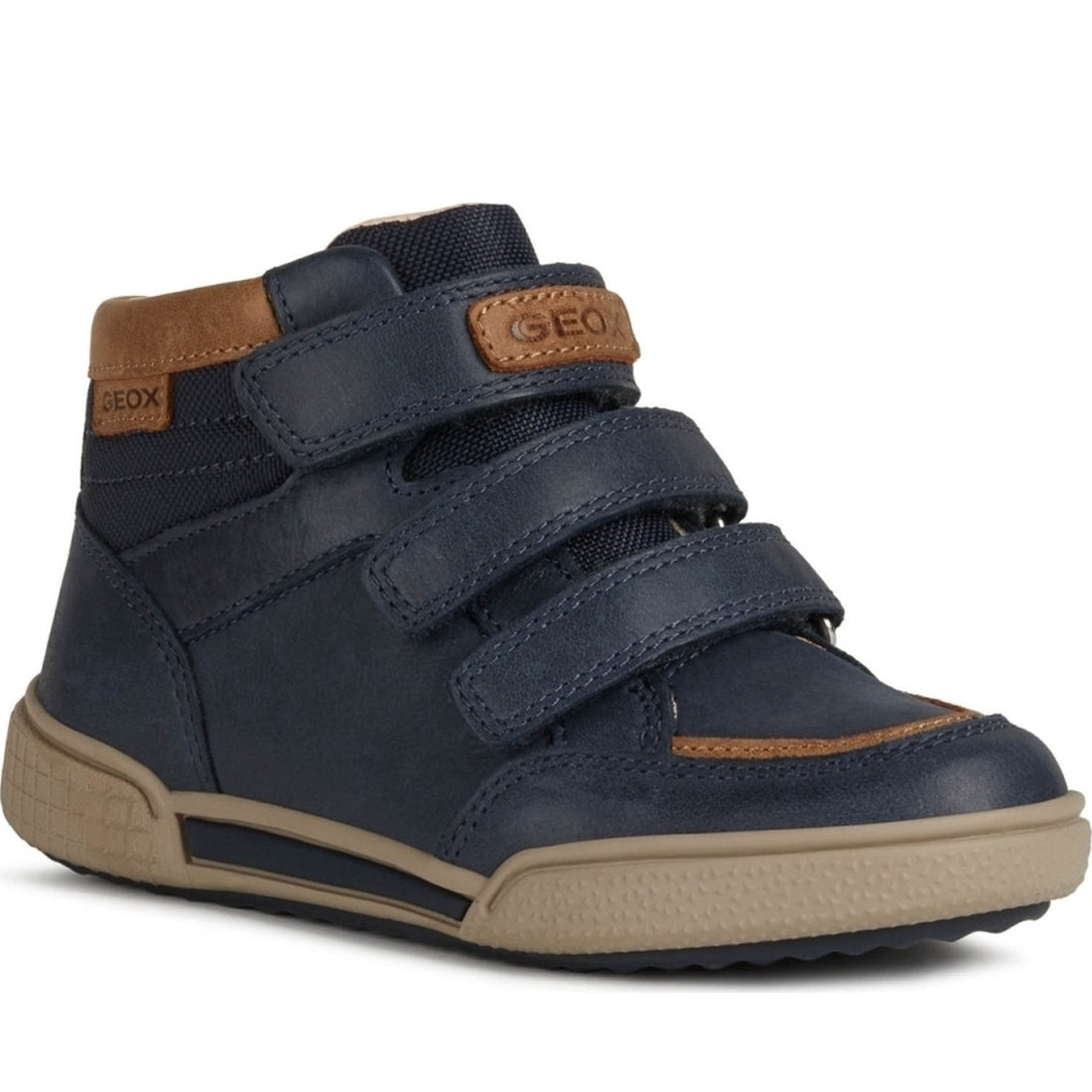 Geox boys Navy Cognac poseido booties | Vilbury London