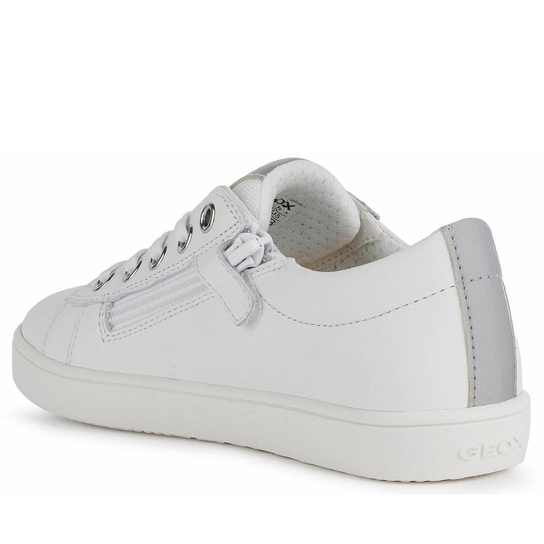 Geox Girls White Silver kathe shoes | Vilbury London