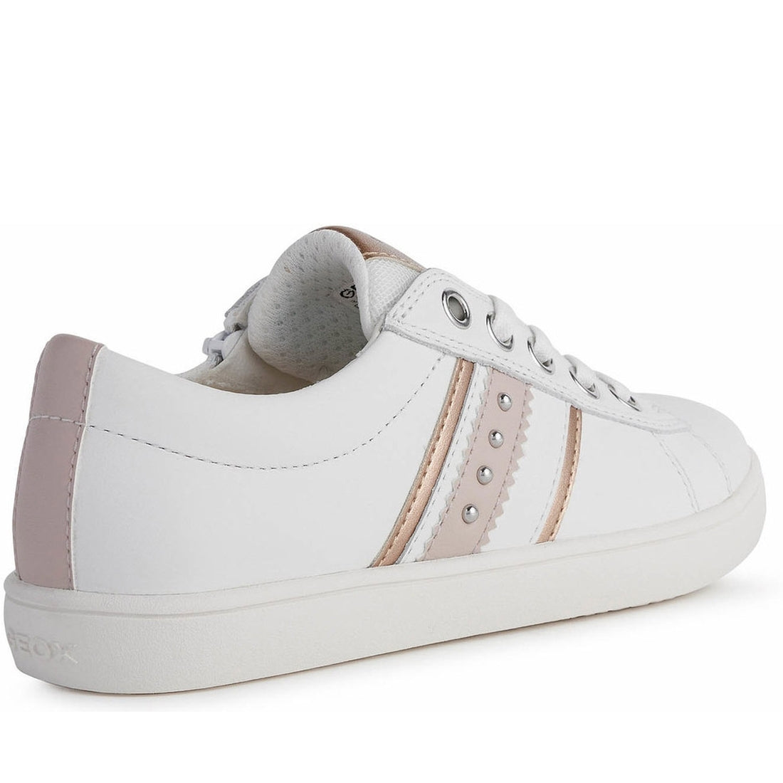 Geox Girls White Lt Rose kathe shoes | Vilbury London