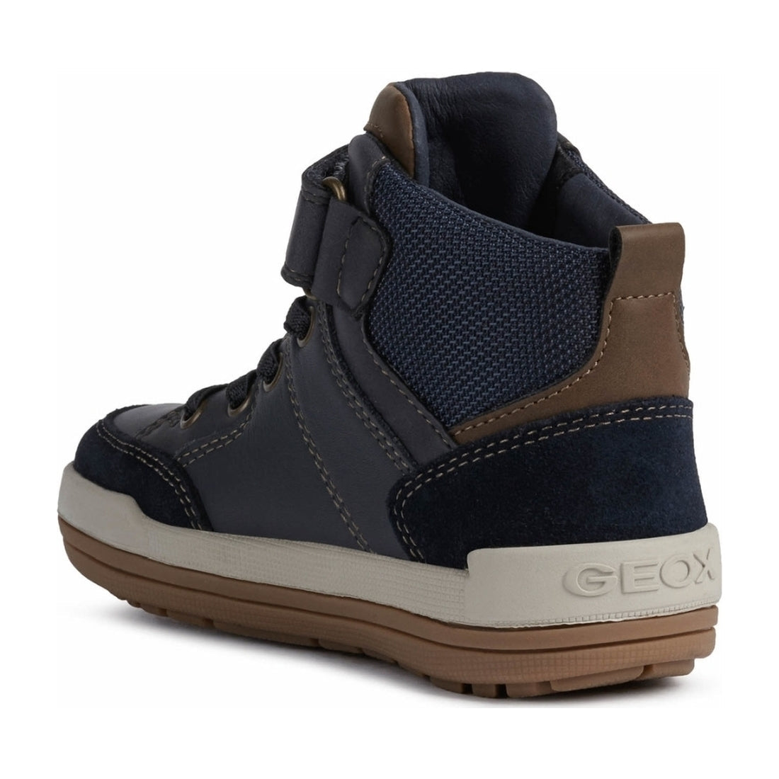 Geox boys Navy Lt Brown charz abx booties | Vilbury London