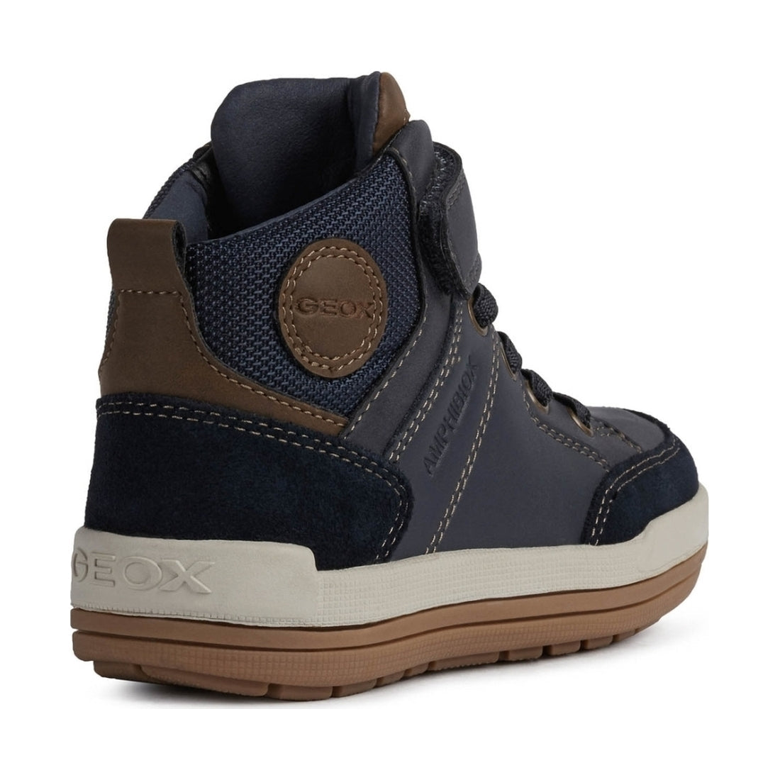 Geox boys Navy Lt Brown charz abx booties | Vilbury London