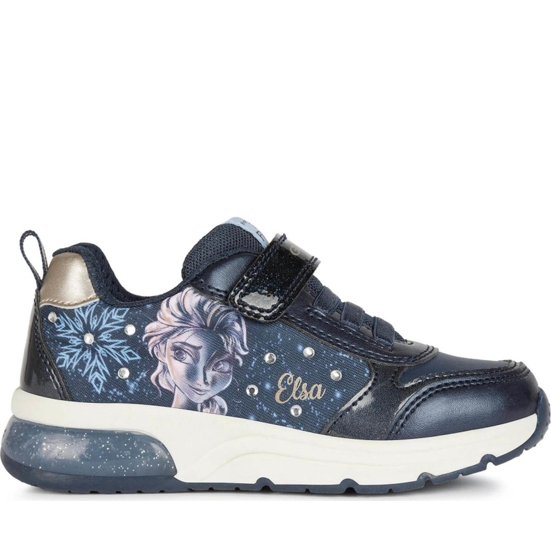 Geox girls Navy Platinum spaceclugirl sport shoe | Vilbury London