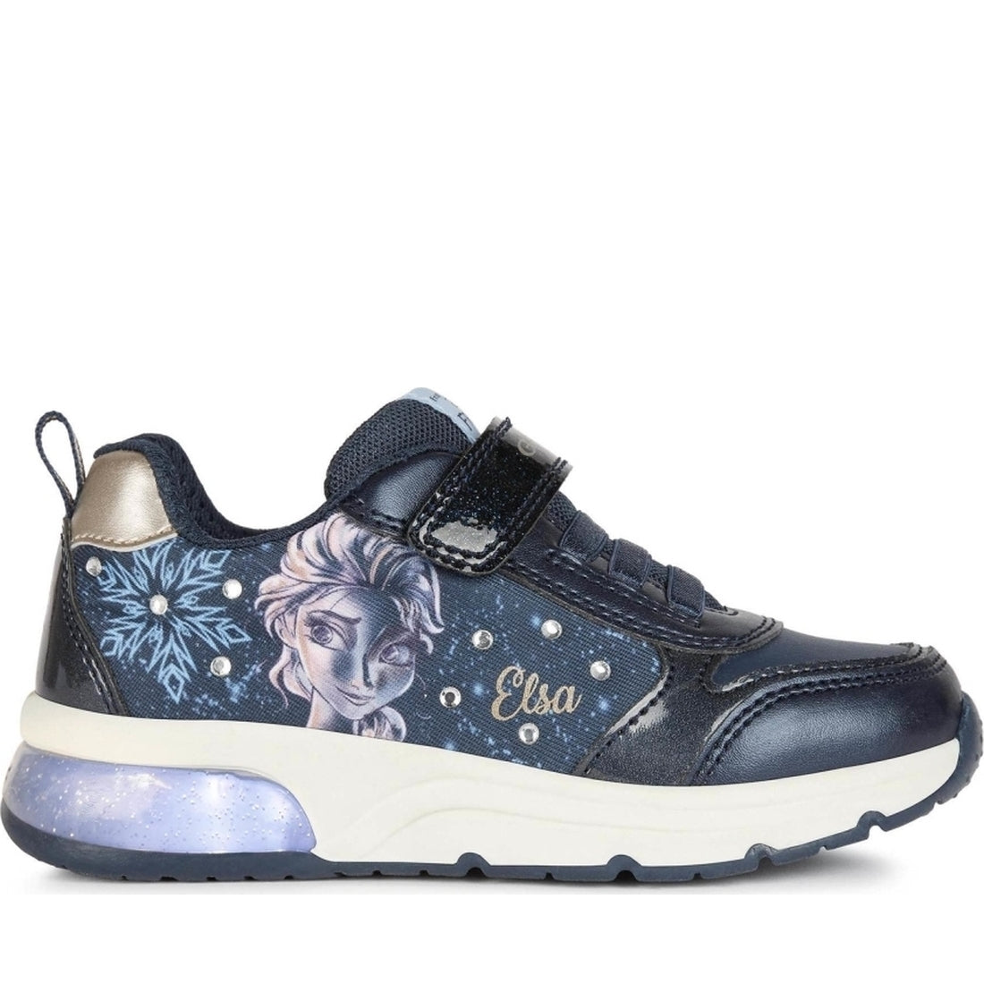 Geox girls Navy Platinum spaceclugirl sport shoe | Vilbury London