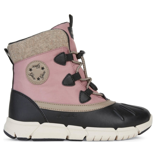 Geox girls Black Dk Pink flexyper ab booties | Vilbury London