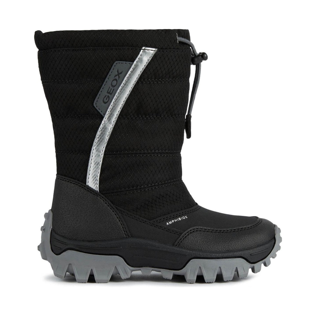 Geox boys Black Silver himalaya abx booties | Vilbury London