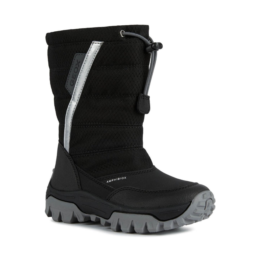 Geox boys Black Silver himalaya abx booties | Vilbury London