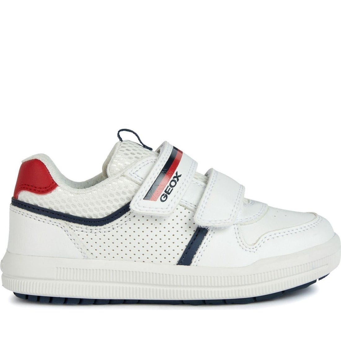 Geox boys white, navy arzach sport shoes | Vilbury London