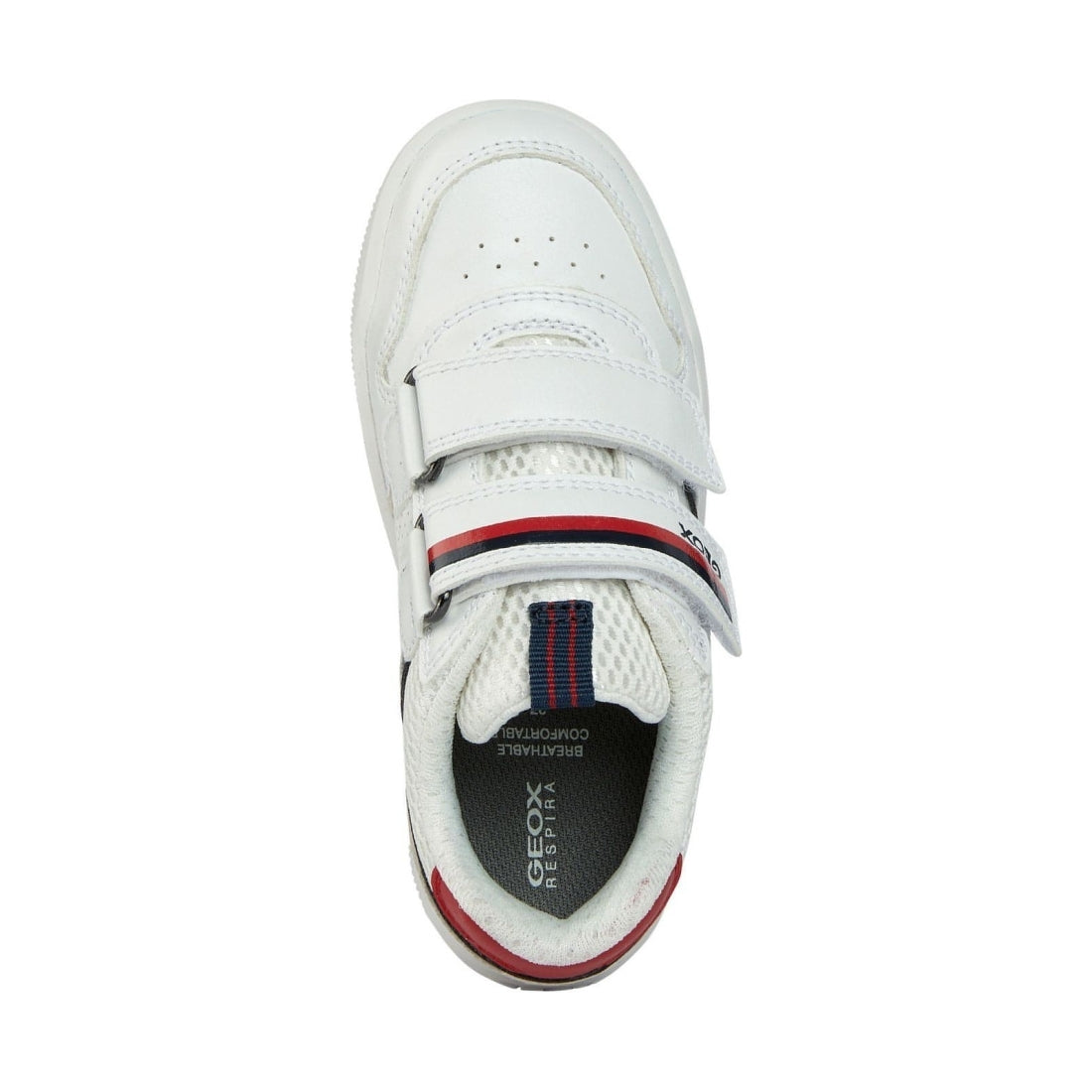 Geox boys white, navy arzach sport shoes | Vilbury London