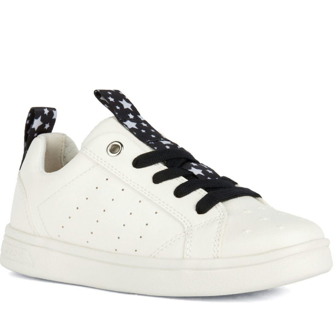 Geox girls white, black djrock sport shoes | Vilbury London