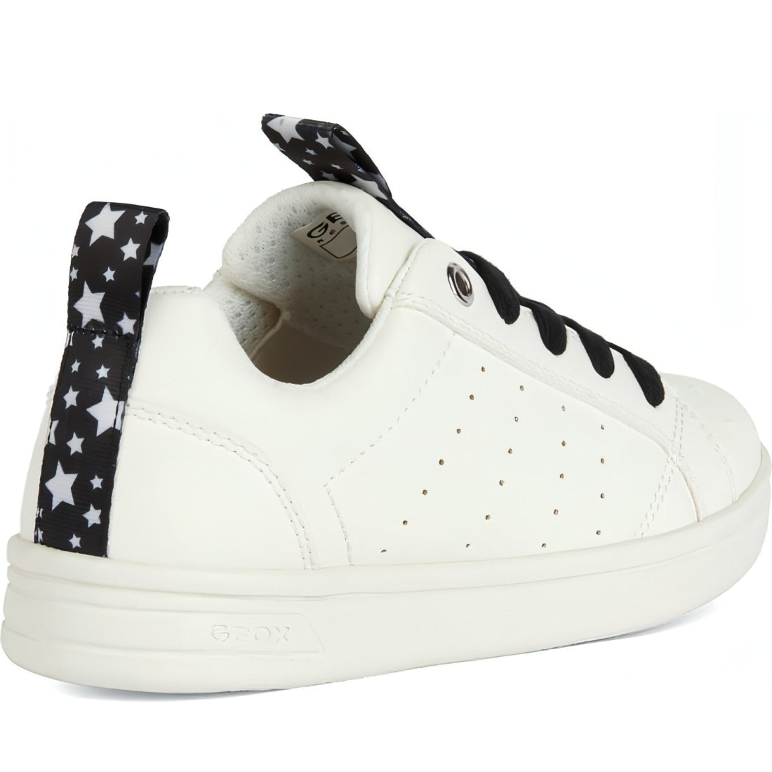 Geox girls white, black djrock sport shoes | Vilbury London