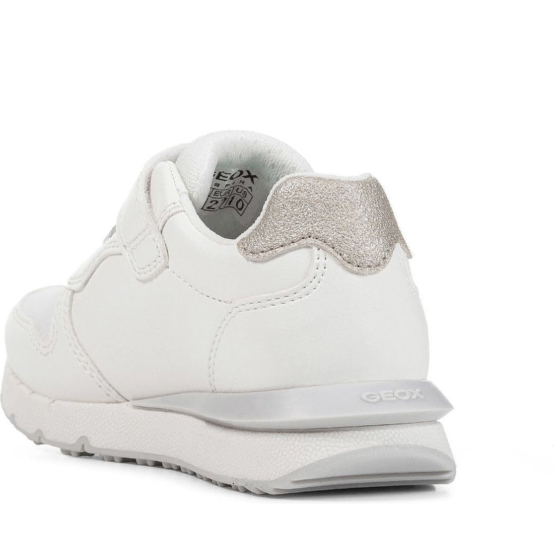 Geox girls white, pink fastics sport shoes | Vilbury London