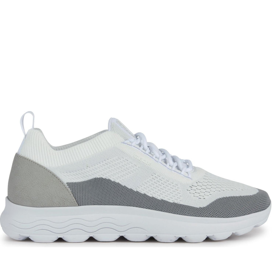 Geox mens white, grey spherica sport shoes | Vilbury London