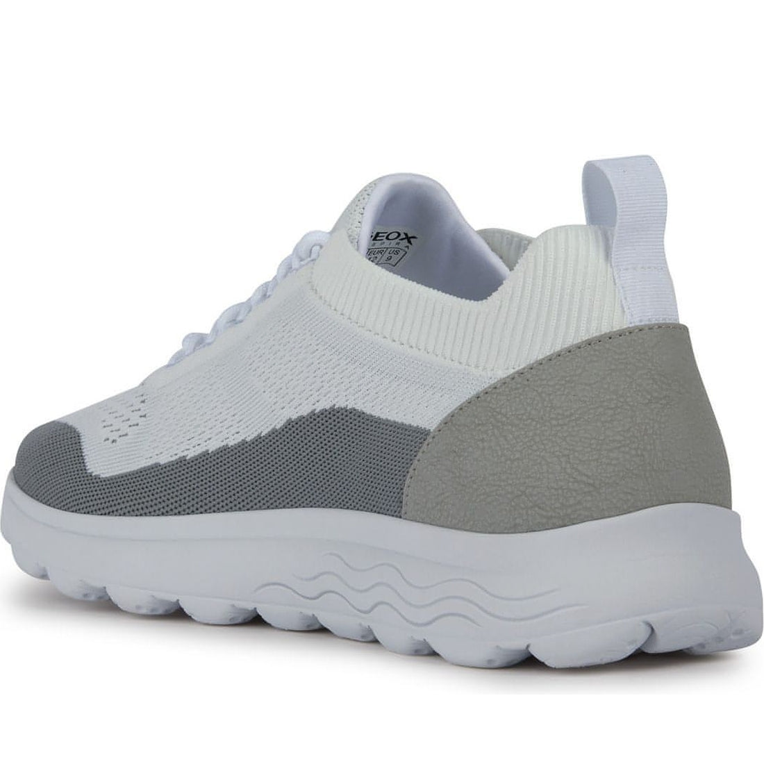 Geox mens white, grey spherica sport shoes | Vilbury London