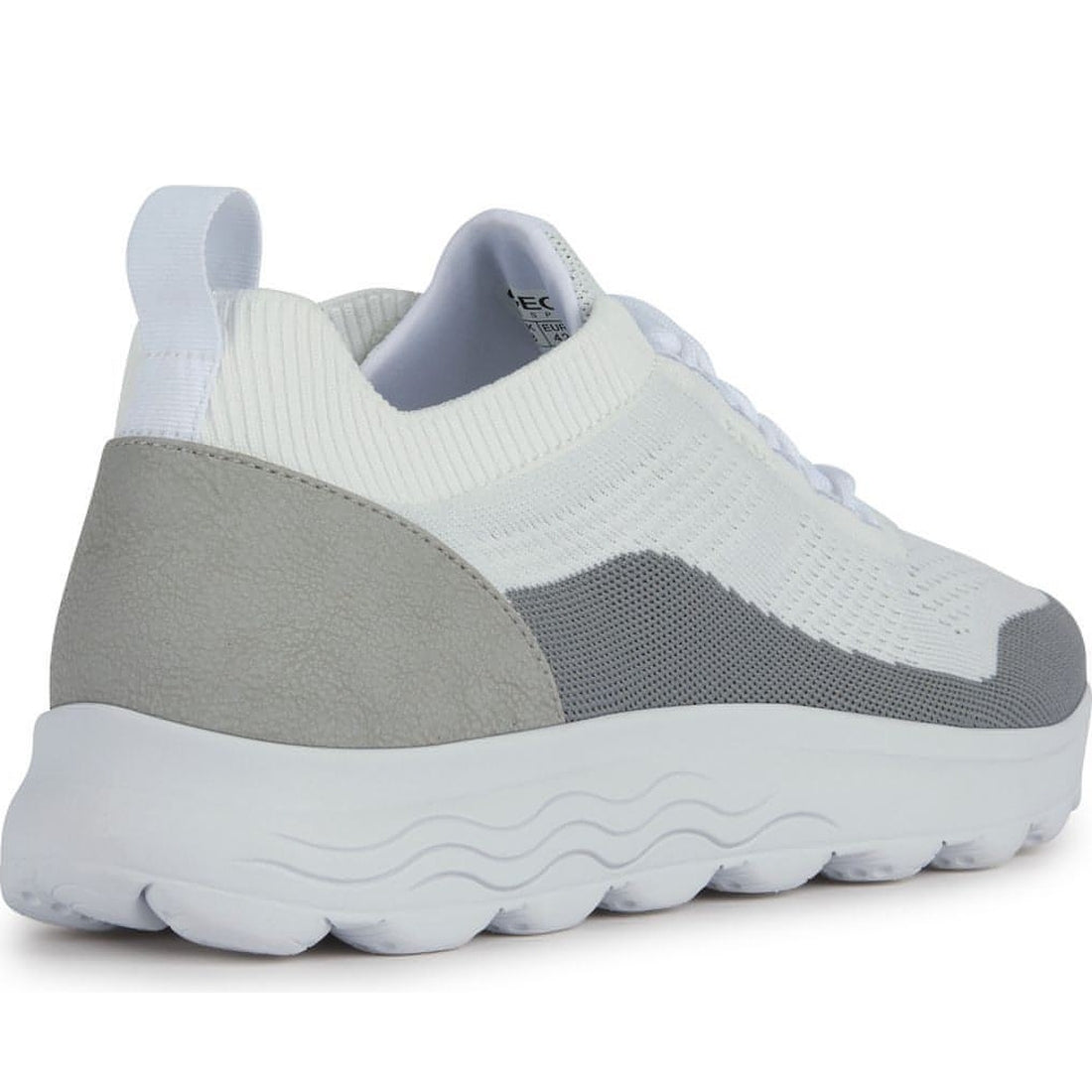 Geox mens white, grey spherica sport shoes | Vilbury London