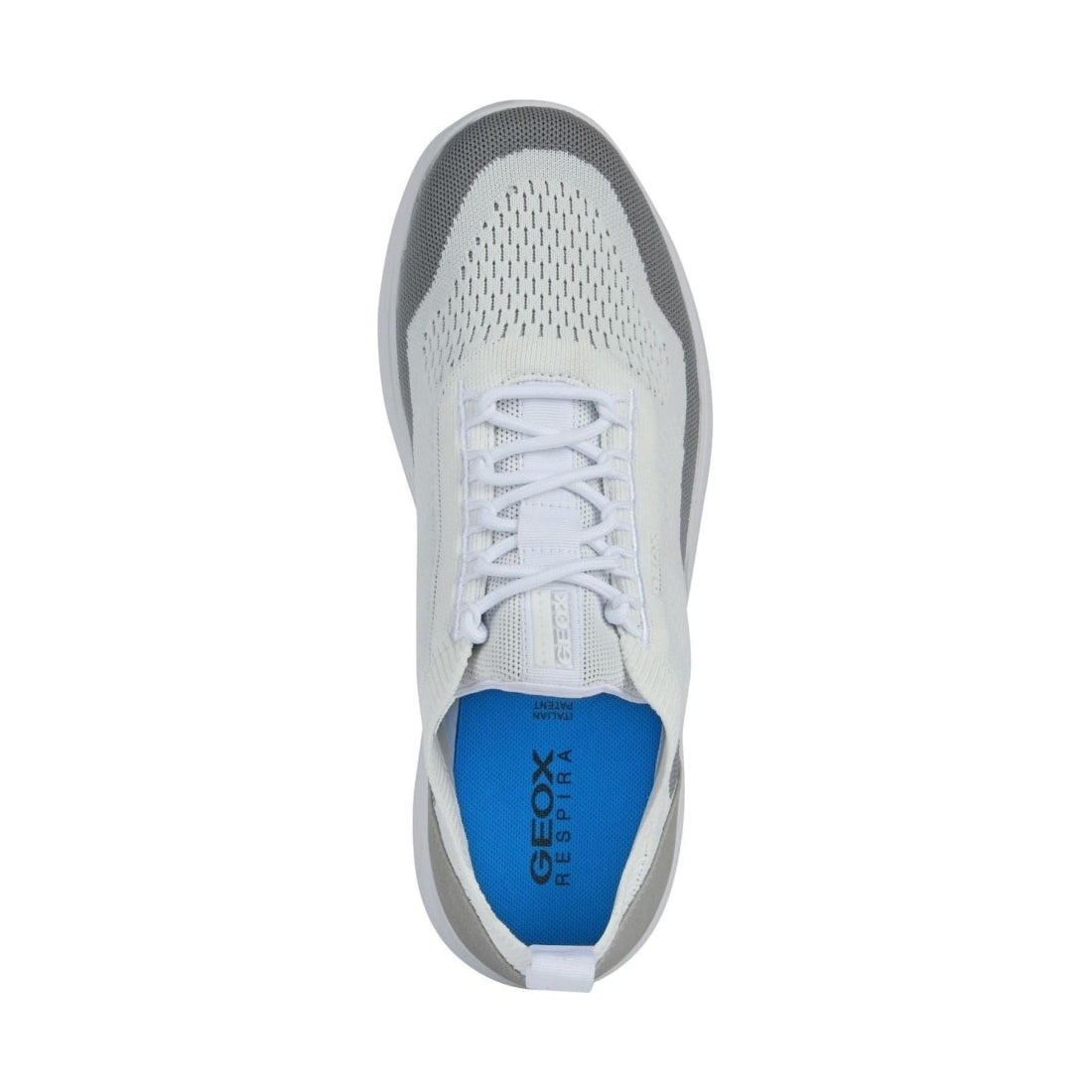 Geox mens white, grey spherica sport shoes | Vilbury London